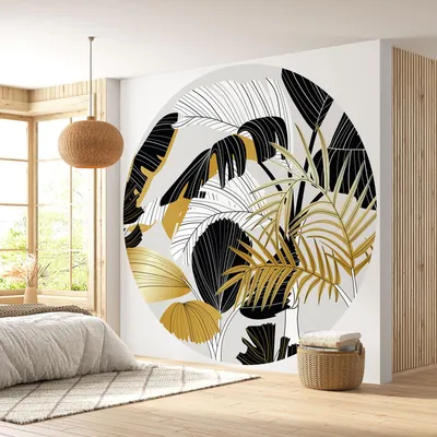 Produktbild von Runde Tapete / Kreis - Lumaléa - Botanisches Motiv - Premium-Papier 185 g, abwaschbar - Durchmesser 90 cm