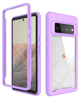 Produktbild von Google Pixel 6 Pro Hülle, Hybrid Transparente Rückseite Robust TPU Bumper Rutschfest Stoßfest Ganzkörper Schutzhülle für Google Pixel 6 Pro Lila