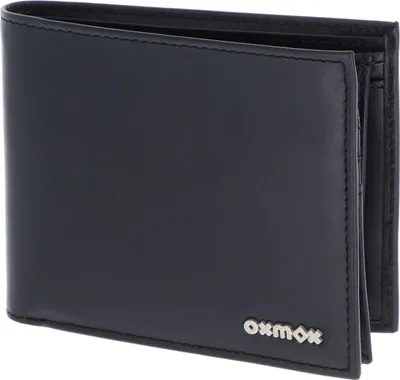 Produktbild von oxmox Leder Geldbörse Leather RFID Protect Querscheinbörse Pure 2.0 Metal Square Black schwarz