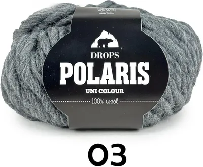 Produktbild von Drops Polaris Uni Colour 03 Dark Grey Strickgarn