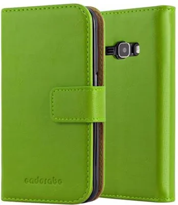 Immagine prodotto di Cadorabo cover per Samsung Galaxy J1 2016 cover protettiva in verde cellulare cover libro case case case lusso
