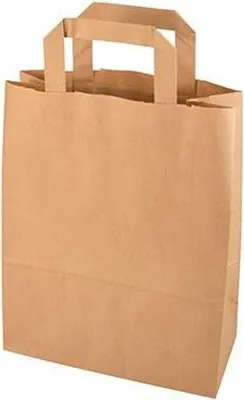 Produktbild von Papstar Papiertüten 28 x 22 x 10 cm braun mit Tragegriff 8 x 50 Stück
