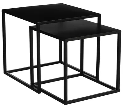 Obrázek produktu pro Mica Decorations Goa boční stolek - sada 2 kusů - D35 x Š35 x V33 cm - kov - černá