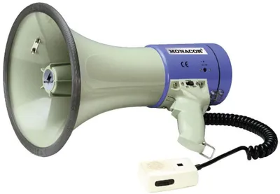 Obrázok produktu pre MONACOR ručný megafón 25 W 119 dB 12 V siréna pripojovací kábel do vozidla TM-27