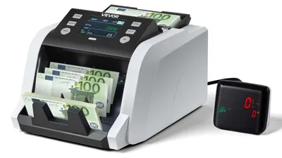 Produktbild von VEVOR Geldzählmaschine, 1200 Banknoten pro Minute, Banknotenzählmaschine mit Wertzählung, UV/MG/IR/DD/DBL/HLF/CHN-Fälschungserkennung, TFT-Display, für Gemischte Stückelungen von Dollar & Euro