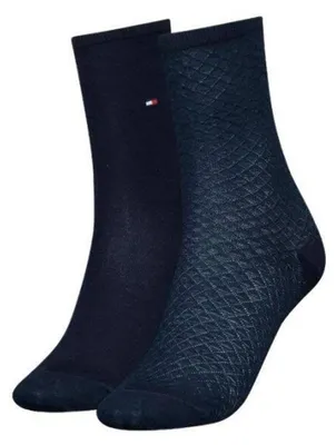 Produktbild von Tommy Hilfiger - Socken für Damen, Baumwollmischung (2er-Pack) NA989 (35 EU - 38 EU) (Marine)