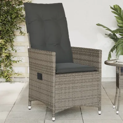 Produktbild von Möbel Gartensessel Verstellbar mit Kissen Grau Poly Rattan - Gartenstühle &40464