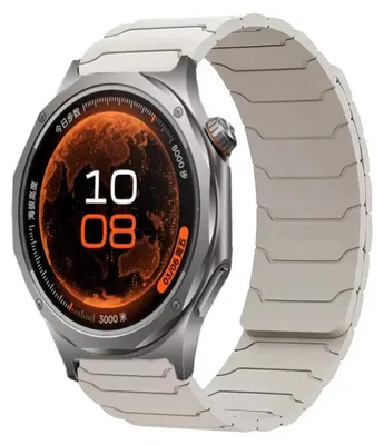 Produktbild von Silikonarmband - Smartwatch-Armband - Magnetverschluss - 22 mm - Atmungsaktiv - 20 cm - Für OPPO Watch S/X3/X2, OnePlus Watch 4 Lite/3, Amazfit und Samsung Galaxy - Starlight