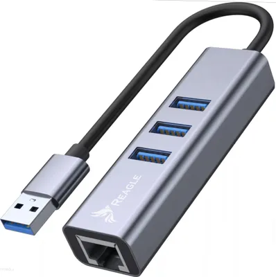 Immagine prodotto di Adattatore di rete Reagle USB-A 3.1 GIGABIT LAN RJ45 1GB Hub