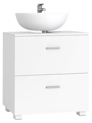 Produktbild von VASAGLE Waschbeckenunterschrank, 2 große Schubladen, 30 x 60 x 63,8 cm – Wolkenweiß, ohne offene Fächer