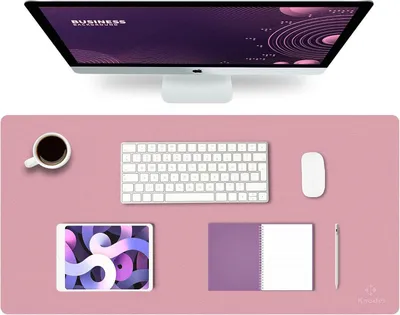 Zdjęcie produktu dla Knodel podkładka na biurko PVC wodoodporna podkładka pod mysz 80x40cm dwustronna fioletowa różowa