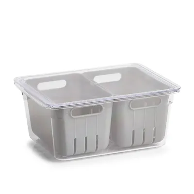 Produktbild von Zeller obst- und gemüse frischhaltedosen grau - Transparent & Grau - Mit Deckel