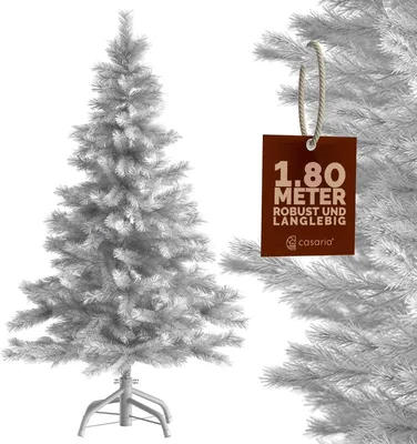 Produktbild von Casaria Künstlicher Weihnachtsbaum 180 cm mit Metallständer 533 Spitzen Schneller Aufbau Weihnachten Weihnachtsdeko Tannenbaum Christbaum PVC Weiß