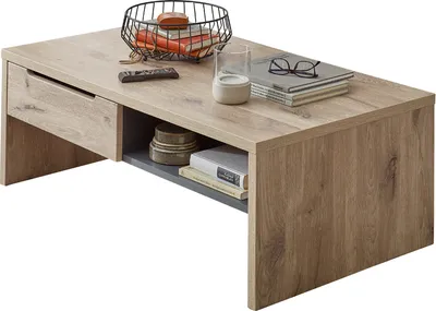Produktbild von Couchtisch 110x65 cm BURNHAM-36 in Eiche Nb. mit graphit, B/H/T ca. 110/41/65 cm
