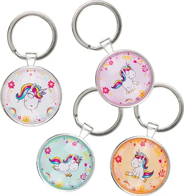 Produktbild von 1 Schlüsselanhänger Einhorn, 6,5 cm Einhörner Mitgebsel Kindergeburstag Talisman
