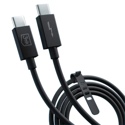 Image de Câble USB-C 3MK Thunderbolt 3 1m Noir