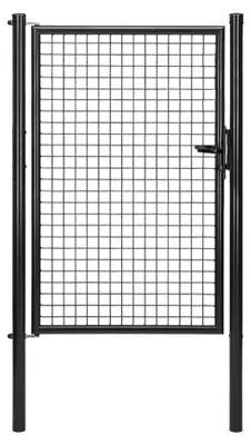 Immagine prodotto di Alberts 600990: Cancello singolo a griglia ondulata, colore nero opaco, larghezza 100 cm, altezza 150 cm