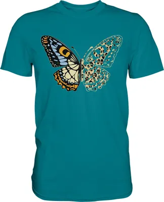 Produktbild von Leopard Frauen Schmetterling T-Shirt – Diva Blue / S