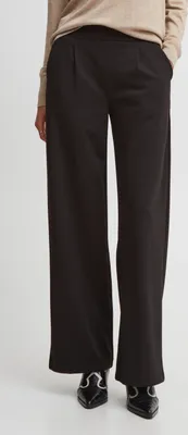 Produktbild von b.young BYRIZETTA WIDE PANTS 2 Damen Hose Stoffhose mit Stretch Wide Leg weites Bein mit elastischem Bund und Bundfalten