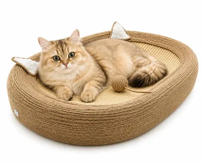 Produktbild von Katzen-Kratzbrett, Ovales Kratzpappe für Katzen, 2-in-1 Design, XXLKratzbrett für Katzen, Kratzsofa Katzenbett,Sofort nutzbar – Keine Montage