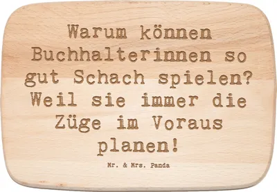 Produktbild von Mr. & Mrs. Panda Schneidebrett Spruch Buchhalterin Schachmeisterin - Transparent - Geschenk, Holzbrett, schneidbrett, Berufsprodukte, Geschenke für Berufstätige, Beruf