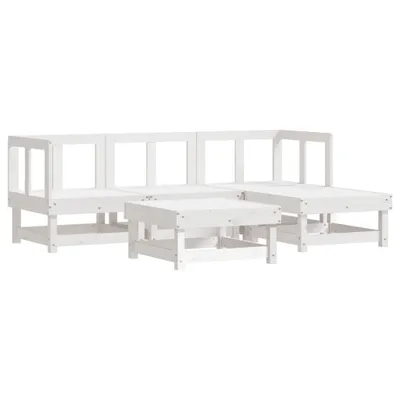Produktbild von vidaXL 5-tlg. Garten-Lounge-Set Weiß Massivholz Kiefer