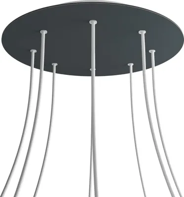 Immagine prodotto di Creative-Cables Rosone XXL Rose-One Rotondo, Diametro 400 mm con 8 Fori e 4 Fori Laterali - Antracite, Bianco