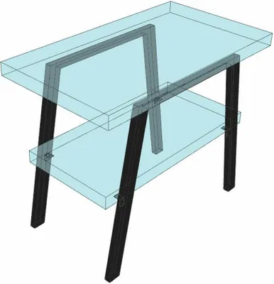 Zdjęcie produktu dla TWIGA Nogi stalowe 100 x 67 cm, czarne matowe (2 sztuki)