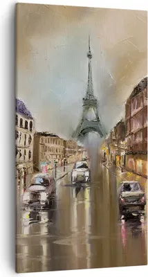 Produktbild von Bild auf Leinwand - Leinwandbild - Paris Turm Straße - 55x100cm - Wand Bild - Wanddeko - Wandbilder - Leinwanddruck - Bilder - Kunstdruck - Wanddekoration - Leinwand bilder - Wandkunst - PA55x100-3431