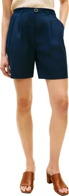 Productafbeelding van Tommy Hilfiger dames chino shorts, linnenmix, wijde pijpen, blauw (donkerblauw)