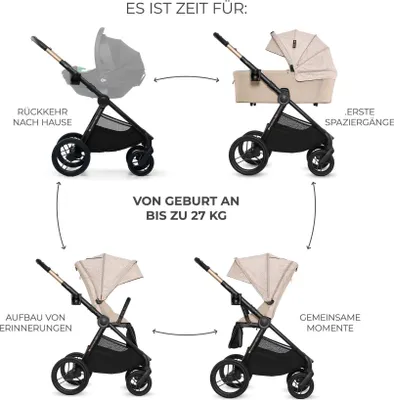 Produktbild von Kinderkraft Kinderwagen 2in1 Nea / Kombikinderwagen, Kinderkraft:Dune Whisper