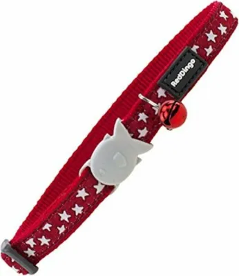 Image de Collier pour chat étoiles rouges (1.2 x 20-32 cm)