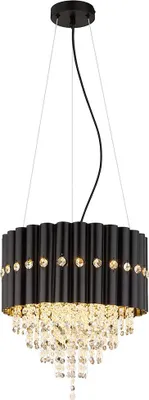 Produktbild von LED Kronleuchter, Kristalle, 3-Flammig, schwarz, rauch, D 40 cm