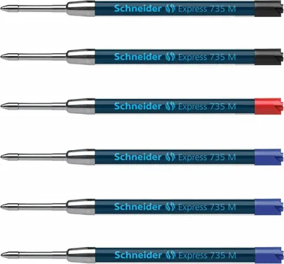 Produktbild von Schneider Kugelschreiber Mine Express M 6er-Set 2x schwarz, 1x rot, 3x blau