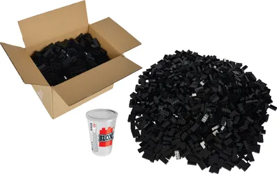 Produktbild von Simba Blox, 500 Schwarze Bausteine für Kinder ab 3 Jahren, 8er Steine, im Karton, vollkompatibel mit vielen Anderen Herstellern