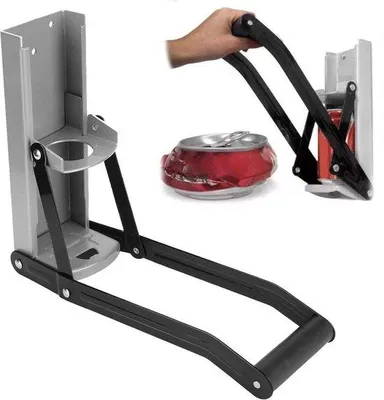 Productafbeelding van Famanu wandmontage doseopener met flesopener - handbediend - geschikt voor aluminium blikjes