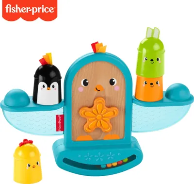 Image de Fisher-Price Oiseaux à empiler et à basculer, Jouets pour bébé, Jouets à empiler