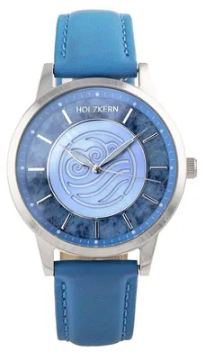 Holzkern Uhr in Unisexgröße Avatar™ Water Tribe Marmor/Blau 1