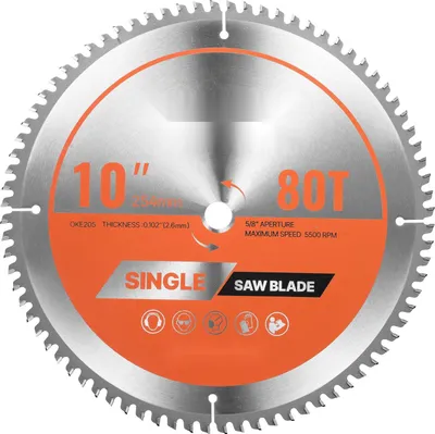 Produktbild von Kreissägeblatt - Aluminium-Sägeblatt - Durchmesser 254 mm - Zahnanzahl 80 - Dicke 2,6 mm - Legierter Stahl - Geräuschreduzierende Wärmeabzüge