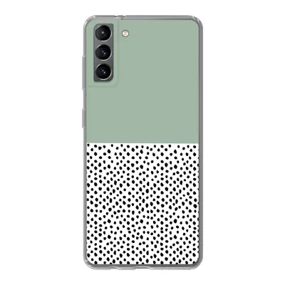 Produktbild von MuchoWow® Handyhülle Schutzhülle Hülle für Samsung Galaxy S21 Plus Polka dots - Grün - Schwarz Silikon Softcase Handy Hülle - Handy-Tasche
