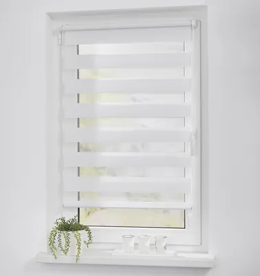 Produktbild von Duo-Rollo Doppelrollo Klemmfix, ohne Bohren, blickdicht, mit Montageschiene Sichtschutz Sonnenschutz Weiß,50 cm x 150 cm (B x L)