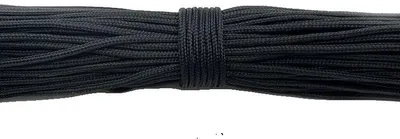 Obrázok produktu pre Paracord, odolný polyester, horolezecké a kempingové padákové lano, 1 mm, čierne, 5 metrov
