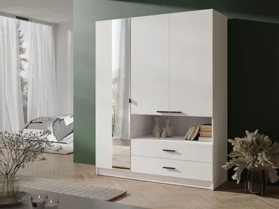 Produktbild von Kleiderschrank Turin Schlafzimmerschrank 158x54x200cm 3-türig Farbe wählbarweiß