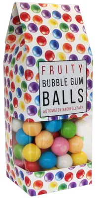 Produktbild von Sweet Stories Fruity Bubble Gum Balls Automaten Nachfüllpack 250g