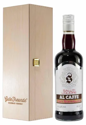 Produktbild von Saluti Liquore al Caffe con Sambuca mit Geschenk-HK
