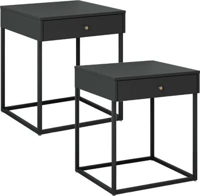 Immagine prodotto di Comodino Pops con 1 cassetto, set da 2 pezzi, nero.