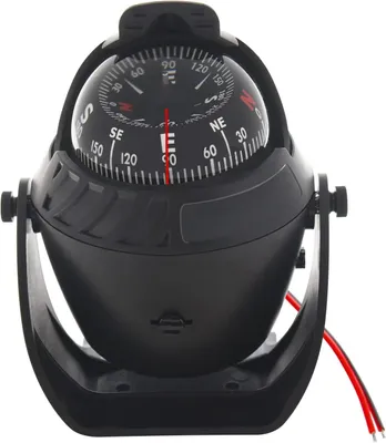 Produktbild von Einbau Kompass LED beleuchtet, Fahrzeug Kompass für Auto, LKW und Outdoor Abenteuer, präziser Navigationskompass mit Halterung