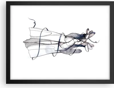 Produktbild von Gerahmtes Poster - Schwarzer Rahmen - Hände Surrealismus Grafik - 40x30 cm - Wand Bild - Wanddeko - Wandbilder - Kunstposter - Wandposter - Bilderrahmen - Bilder - Kunstdruck - P2BAA40x30-4447