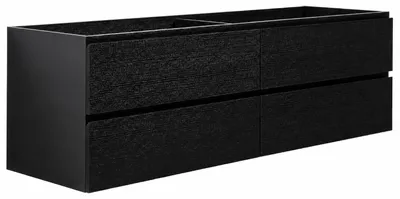 Obrázek produktu pro Badplaats Skříňka pod Umyvadlo Angela 140 x 48 cm – Černá Dřevodekor – Závěsná Skříňka se Zásuvkami