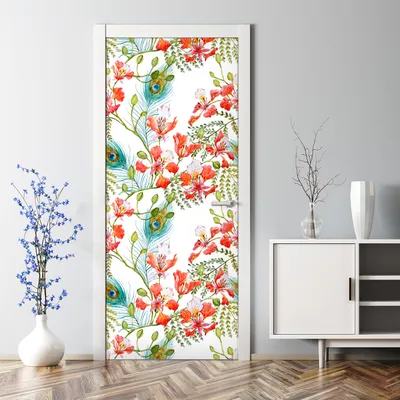 Produktbild von Dekorative Türposter selbstklebend Wandaufkleber Türaufkleber Palmblätter Exotisch 70 x 200 cm